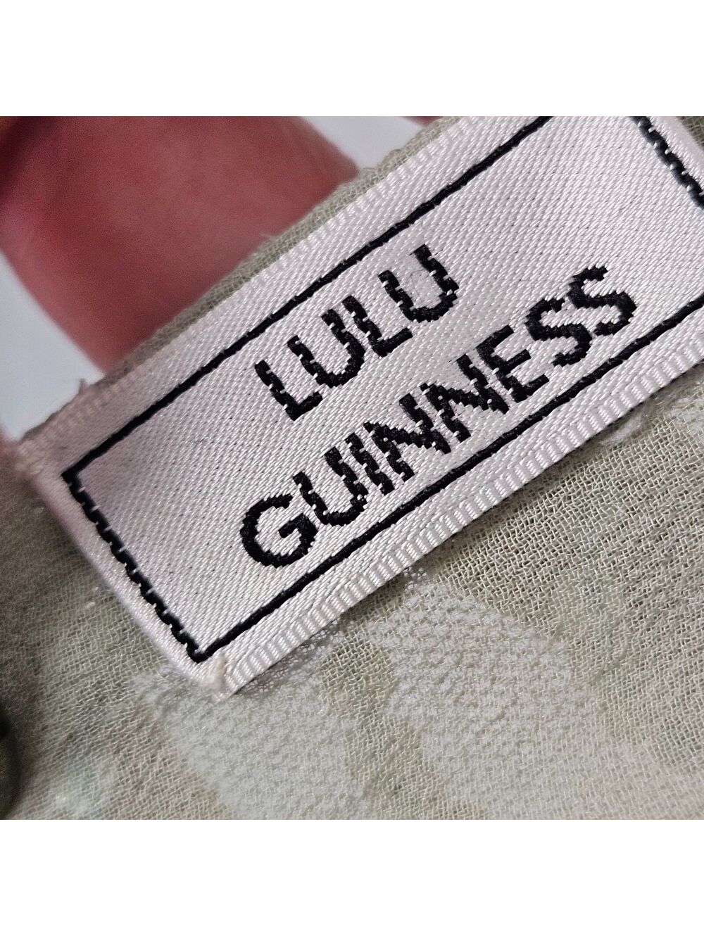 Vintage Lulu Guinness Beaded & Sequin on Silk & Mesh Seafoam Green Scarf - Picture 7 of 7